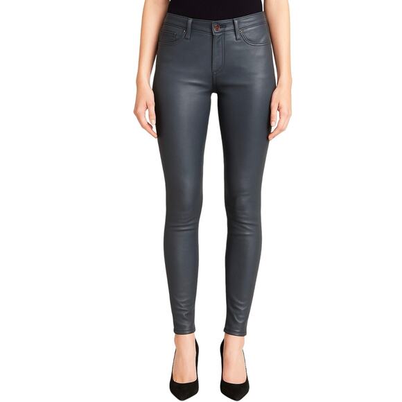 AG Adriano Goldschmied 100% Leather Legging Women’s Sz 28 Super Skinny Blue Gray - Picture 1 of 10